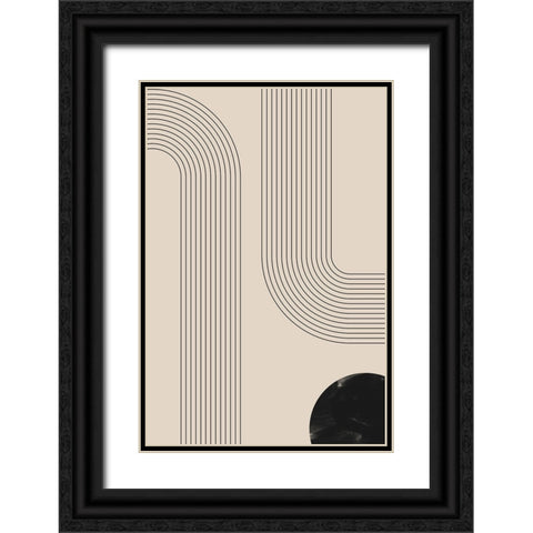 Black Minimal Line Art Black Ornate Wood Framed Art Print with Double Matting by Thaitanom, Nikki
