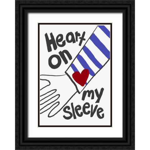 Heart On My Sleeve Black Ornate Wood Framed Art Print with Double Matting by Fritsch, Athene