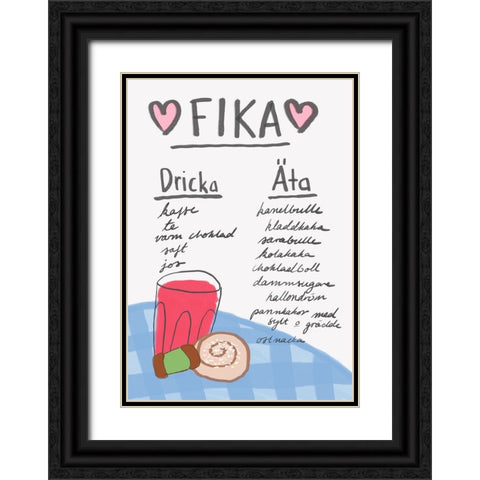 Fika Black Ornate Wood Framed Art Print with Double Matting by Fritsch, Athene