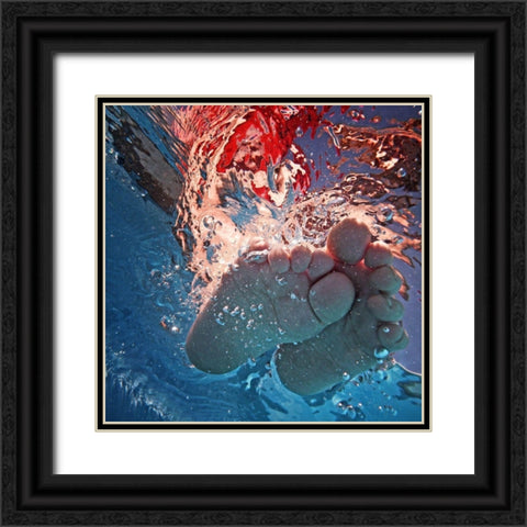 Splash ! Black Ornate Wood Framed Art Print with Double Matting by Frick, Christine