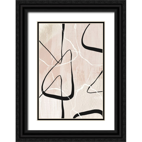 White Lines 1 Black Ornate Wood Framed Art Print with Double Matting by Ann Moss, Sally