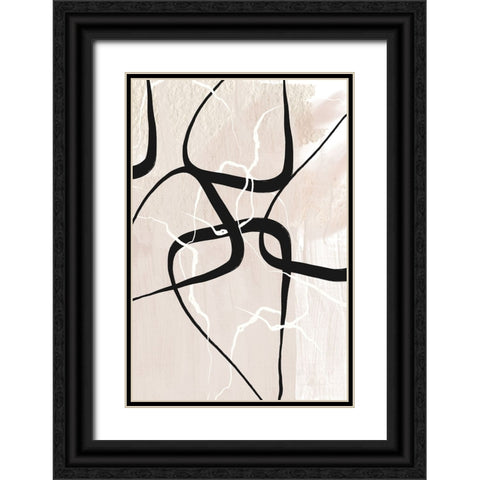 White Lines 2 Black Ornate Wood Framed Art Print with Double Matting by Ann Moss, Sally