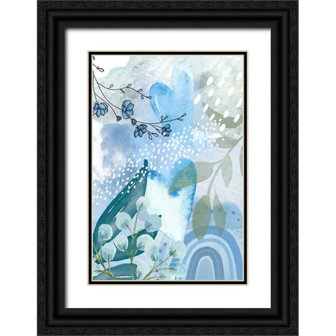 Iceberg Blue-2 Black Ornate Wood Framed Art Print with Double Matting by Ann Moss, Sally