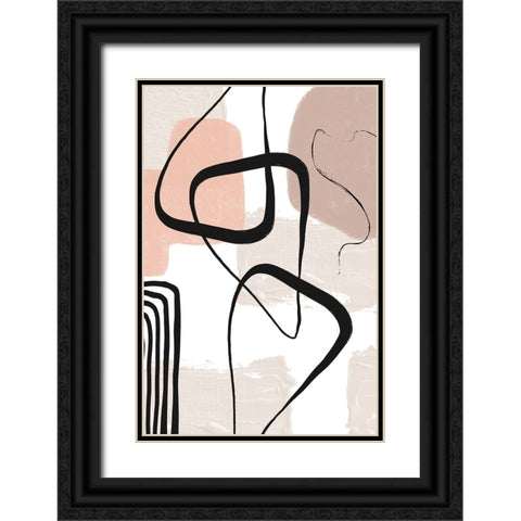 Smooth Shapes 1 Black Ornate Wood Framed Art Print with Double Matting by Ann Moss, Sally