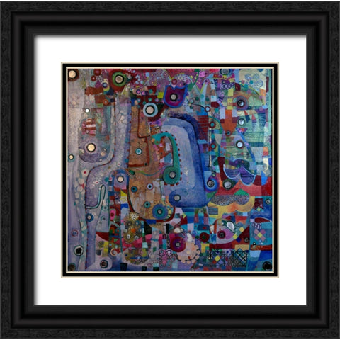 Indigo Mirror Black Ornate Wood Framed Art Print with Double Matting by Loebelsohn, Alise