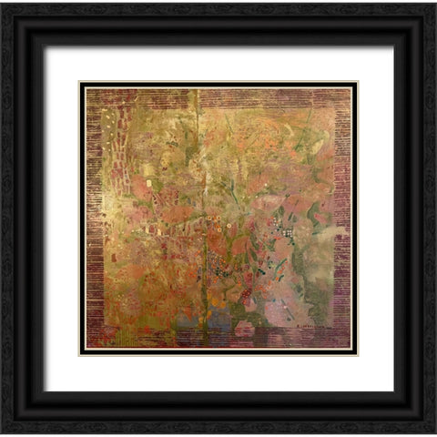 Still life with green leaves Black Ornate Wood Framed Art Print with Double Matting by Loebelsohn, Alise
