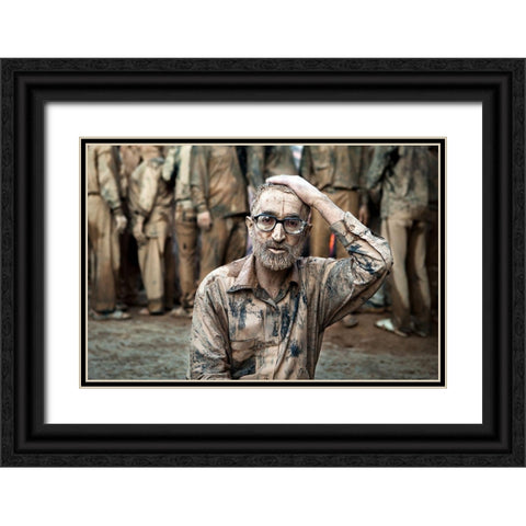 Mourning Black Ornate Wood Framed Art Print with Double Matting by Momeni, Mohammadreza