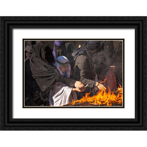 Chehel Minbari Black Ornate Wood Framed Art Print with Double Matting by Momeni, Mohammadreza