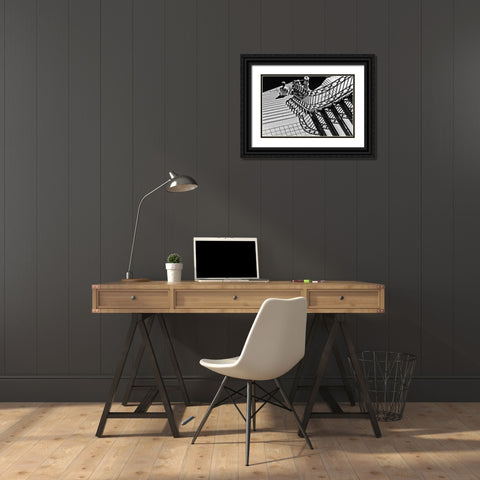 Confidential Stairs Black Ornate Wood Framed Art Print with Double Matting by Mexia, Laura