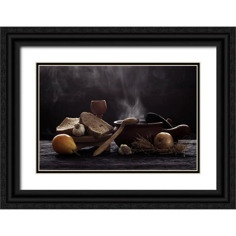 Untitled Black Ornate Wood Framed Art Print with Double Matting by Basa, Emine