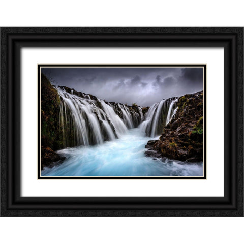 Bruarfoss Black Ornate Wood Framed Art Print with Double Matting by Bogaerts, Sus