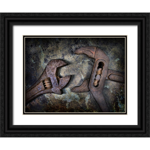 Two Old Bitches Black Ornate Wood Framed Art Print with Double Matting by Hoffman, Jimmy