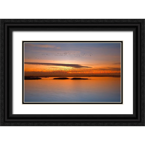 By Sunset Black Ornate Wood Framed Art Print with Double Matting by Krol, Piotr