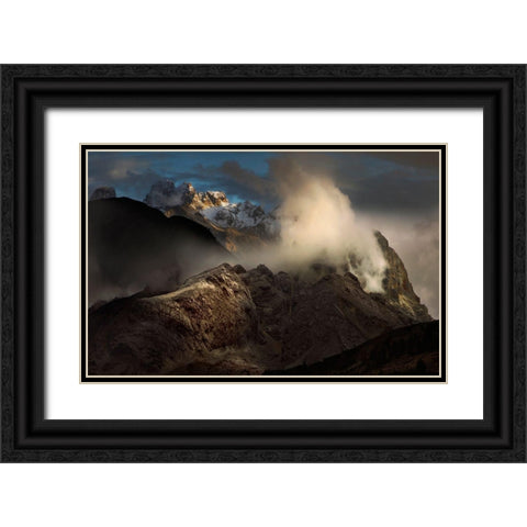 Magic Light Black Ornate Wood Framed Art Print with Double Matting by Schumacher, Nicolas