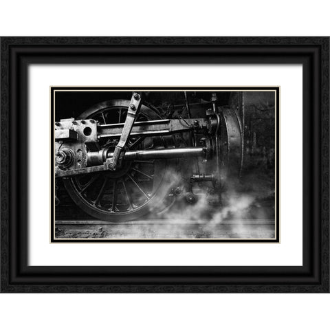 Locomotive Breath Black Ornate Wood Framed Art Print with Double Matting by Droste, Holger