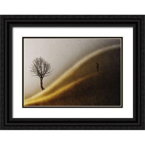 Golden hills Black Ornate Wood Framed Art Print with Double Matting by Andersen, Helge