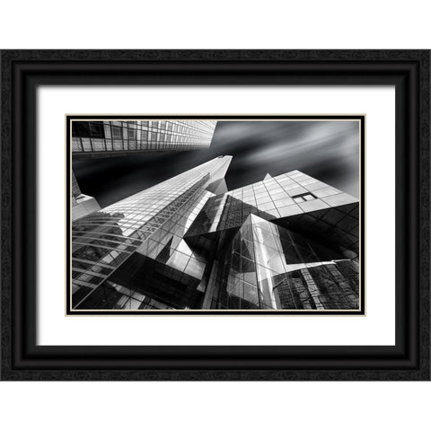 Glass City Black Ornate Wood Framed Art Print with Double Matting by M. Garcia, Jesus
