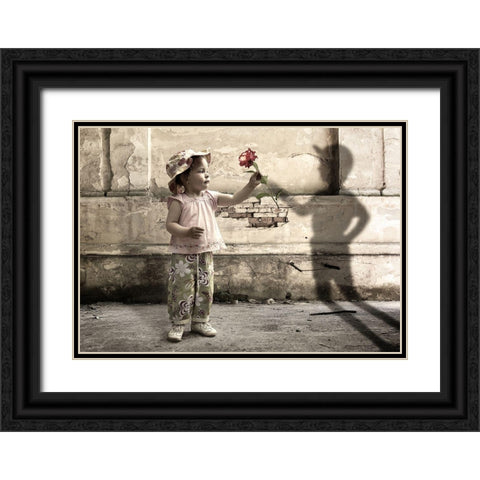 Shyness Black Ornate Wood Framed Art Print with Double Matting by Petrus, Alin