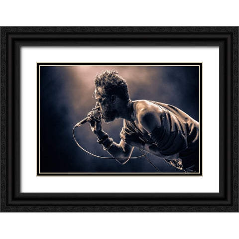 Saul Williams Black Ornate Wood Framed Art Print with Double Matting by Unknown