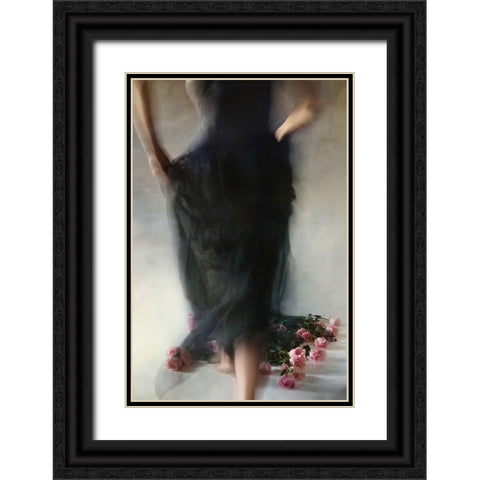 Four Dozen Roses Ll Black Ornate Wood Framed Art Print with Double Matting by Miriana