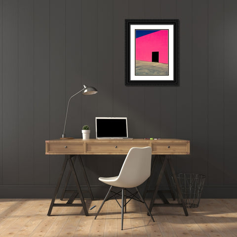 Shocking Pink Wall Black Ornate Wood Framed Art Print with Double Matting by Jordan Williams, David