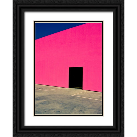 Shocking Pink Wall Black Ornate Wood Framed Art Print with Double Matting by Jordan Williams, David