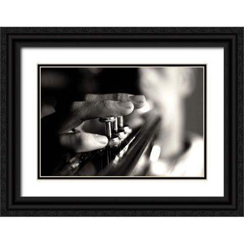 Player Black Ornate Wood Framed Art Print with Double Matting by Kling, Mark