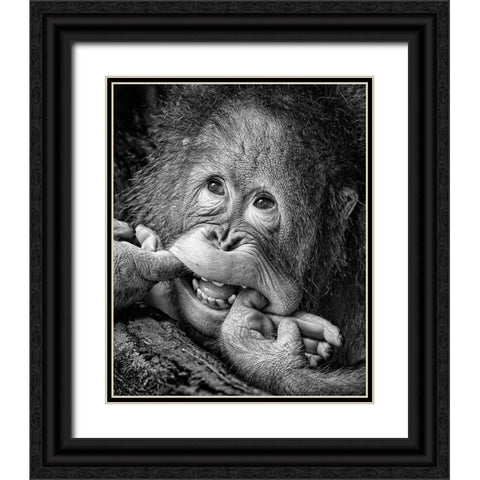 Big Smile.....Please Black Ornate Wood Framed Art Print with Double Matting by Muliani Hartojo, Angela
