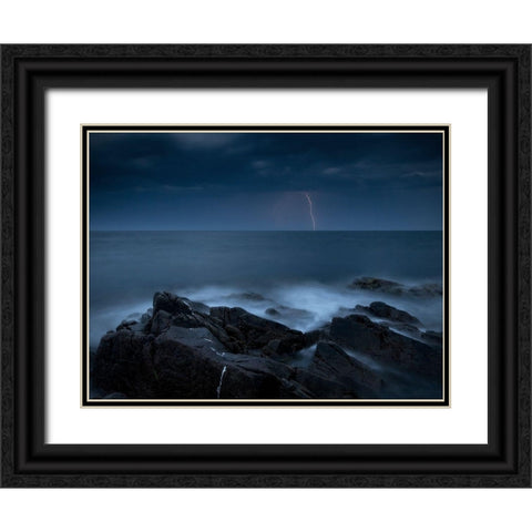 Storm Over A?Resund Black Ornate Wood Framed Art Print with Double Matting by Edman, Andreas