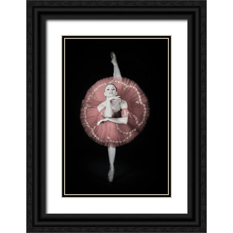 On Pointe Black Ornate Wood Framed Art Print with Double Matting by Hewson, Darlene