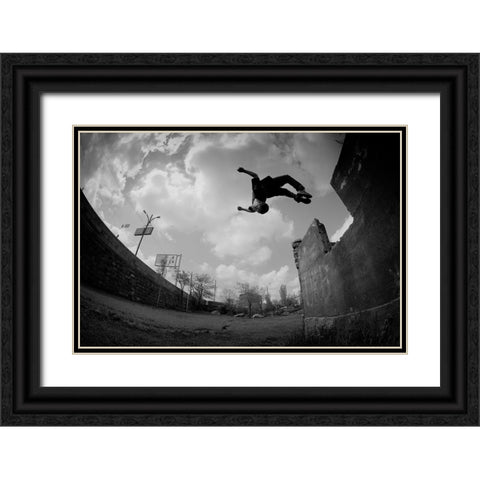 Jumper Black Ornate Wood Framed Art Print with Double Matting by Manvelyan, Suren
