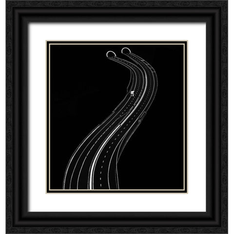 Alone Black Ornate Wood Framed Art Print with Double Matting by Krivec, Samanta
