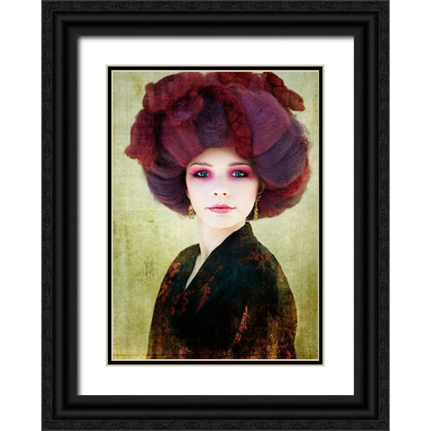 Redhead Black Ornate Wood Framed Art Print with Double Matting by Kenp