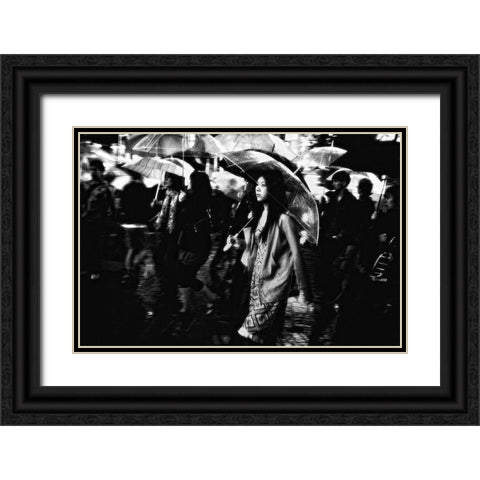 Untitled Black Ornate Wood Framed Art Print with Double Matting by Suzuki, Tatsuo