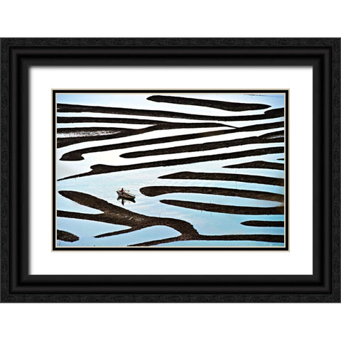 Labyrinth Black Ornate Wood Framed Art Print with Double Matting by Gunawan, Lina