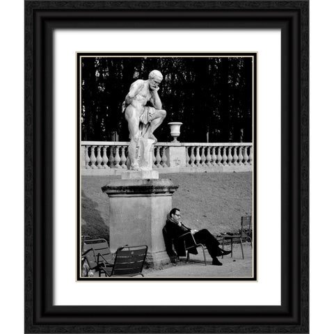 Jardin Du Luxembourg Black Ornate Wood Framed Art Print with Double Matting by Breton, Stephane