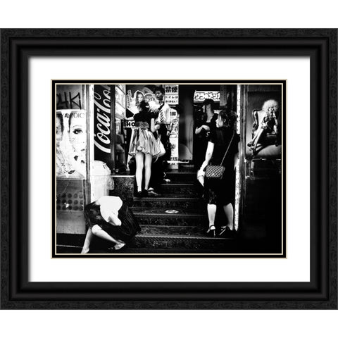 Untitled Black Ornate Wood Framed Art Print with Double Matting by Suzuki, Tatsuo