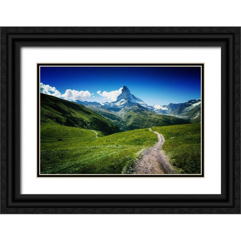 Matterhorn Ii Black Ornate Wood Framed Art Print with Double Matting by Pablo De, Juan