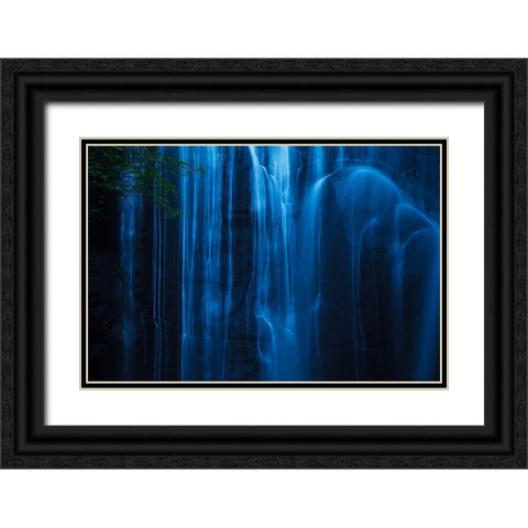 Sycamine Falls Black Ornate Wood Framed Art Print with Double Matting by Fujii, Tsuneya