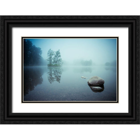 Laguna Morning Black Ornate Wood Framed Art Print with Double Matting by Adamec, Robert