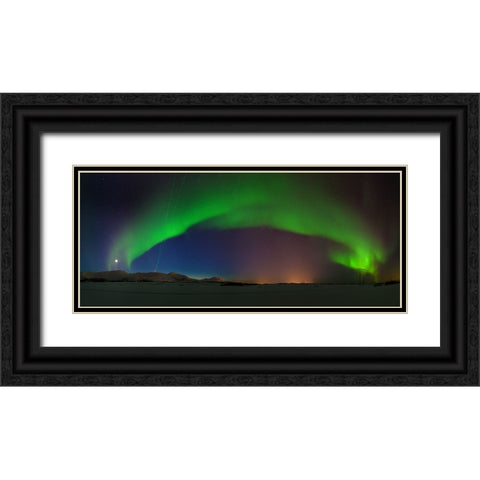 Northern Lights Black Ornate Wood Framed Art Print with Double Matting by Samuelsen, Roy