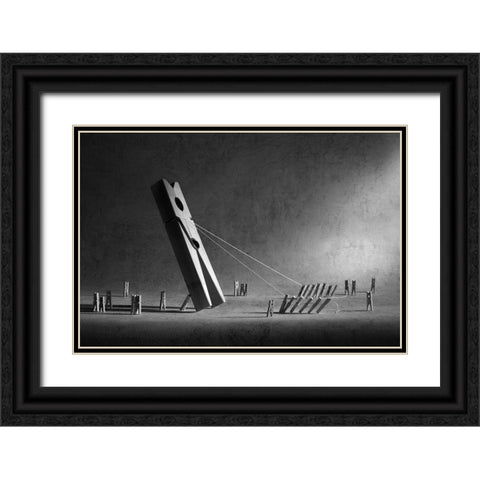 To Erect A Monument Black Ornate Wood Framed Art Print with Double Matting by Ivanova, Victoria