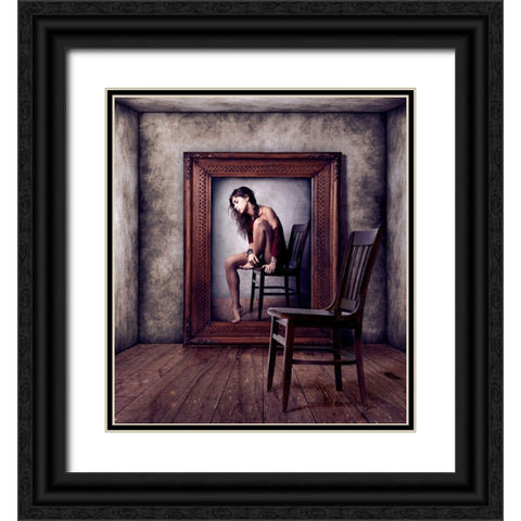 Reflejo Black Ornate Wood Framed Art Print with Double Matting by Mendez Cordero, Claudia