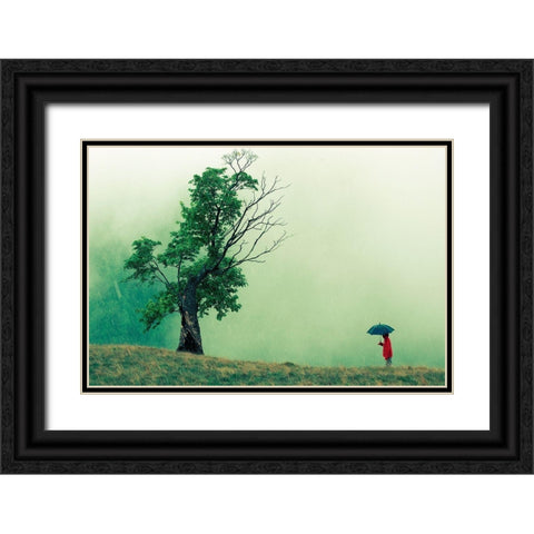 Strange Dialog Black Ornate Wood Framed Art Print with Double Matting by Vidis, Sorin
