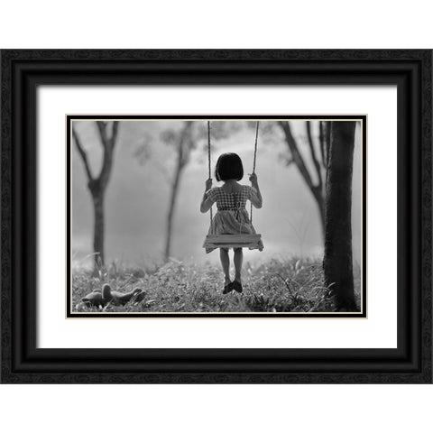 Just (You And) Me Black Ornate Wood Framed Art Print with Double Matting by Sitanggang, Raymond