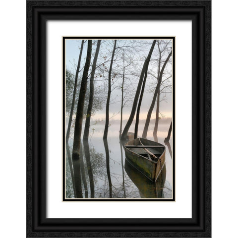 Serene Dawn Black Ornate Wood Framed Art Print with Double Matting by David, Rui