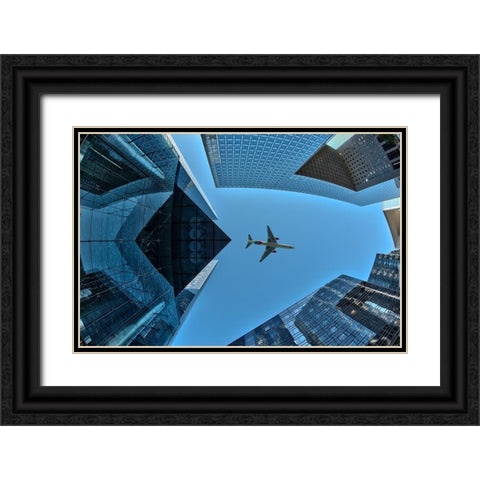 Fly Over Black Ornate Wood Framed Art Print with Double Matting by Pelissier, Marc