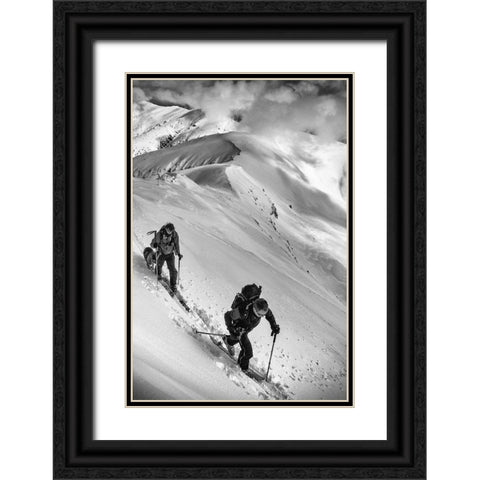 Ski Mountaineering . . Black Ornate Wood Framed Art Print with Double Matting by Rumansky, Matej