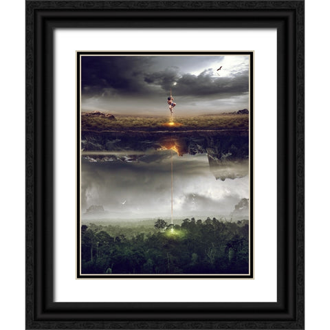 Save The World Black Ornate Wood Framed Art Print with Double Matting by Heri, Mas