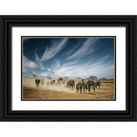 A Very Long Thinking Black Ornate Wood Framed Art Print with Double Matting by Guillemot, Mathilde